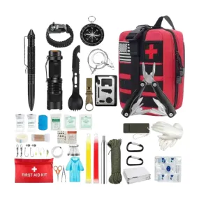 33-In-1 Tactical Camping Accessories Survival First Aid Kit Na-31 Red