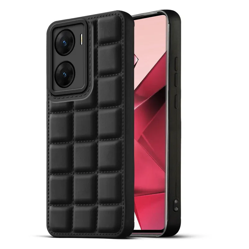 3D Grid Thread Design Silicone Phone Case Cover for Vivo V29e 5G