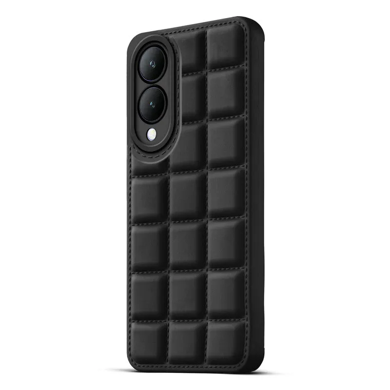 3D Grid Thread Design Silicone Phone Case Cover for Vivo Y17s