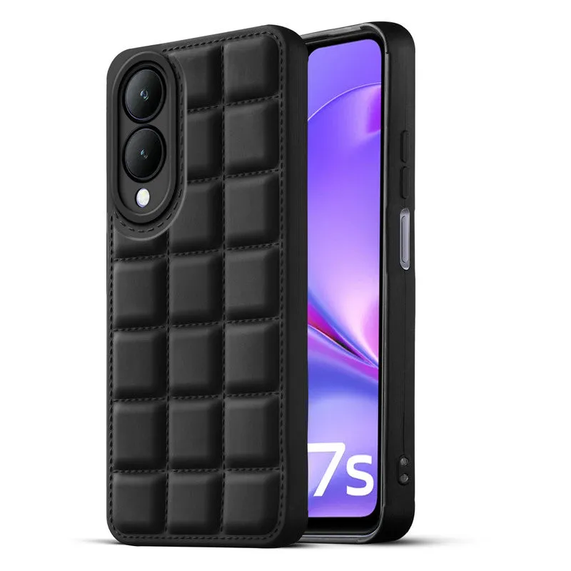 3D Grid Thread Design Silicone Phone Case Cover for Vivo Y28 5G