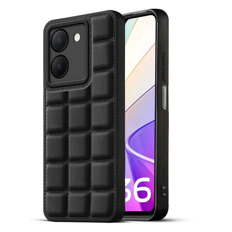 3D Grid Thread Design Silicone Phone Case Cover for Vivo Y36 4G