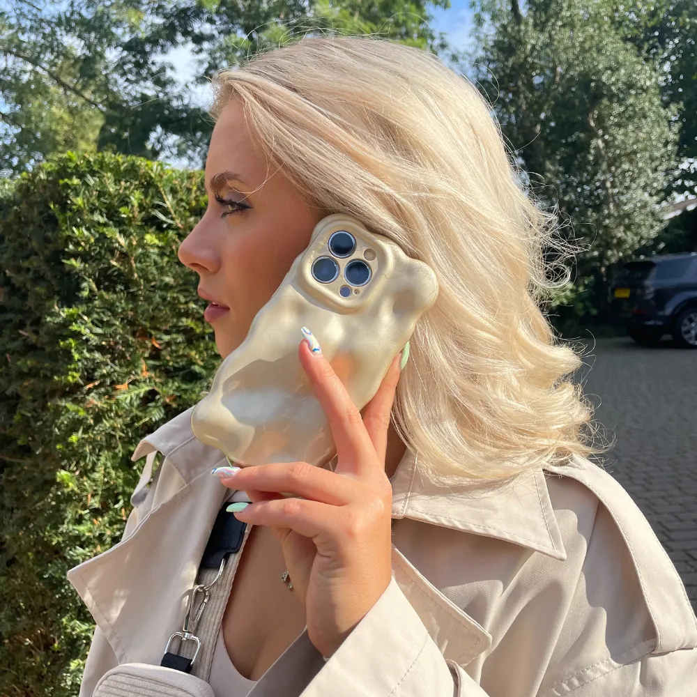 3D Pearl Phone Case - Gold