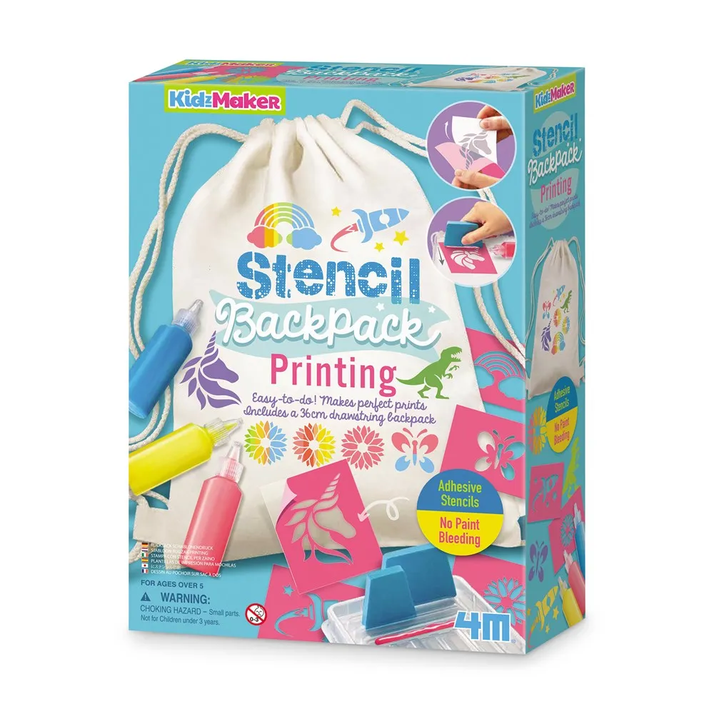 4M - KidzMaker - Stencil Backpack Printing