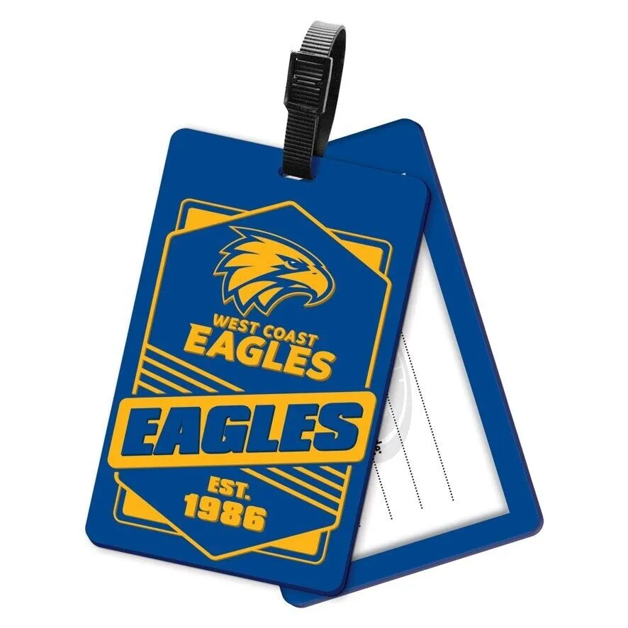 AFL Rubber Bag Tag - West Coast Eagles - School Travel Work