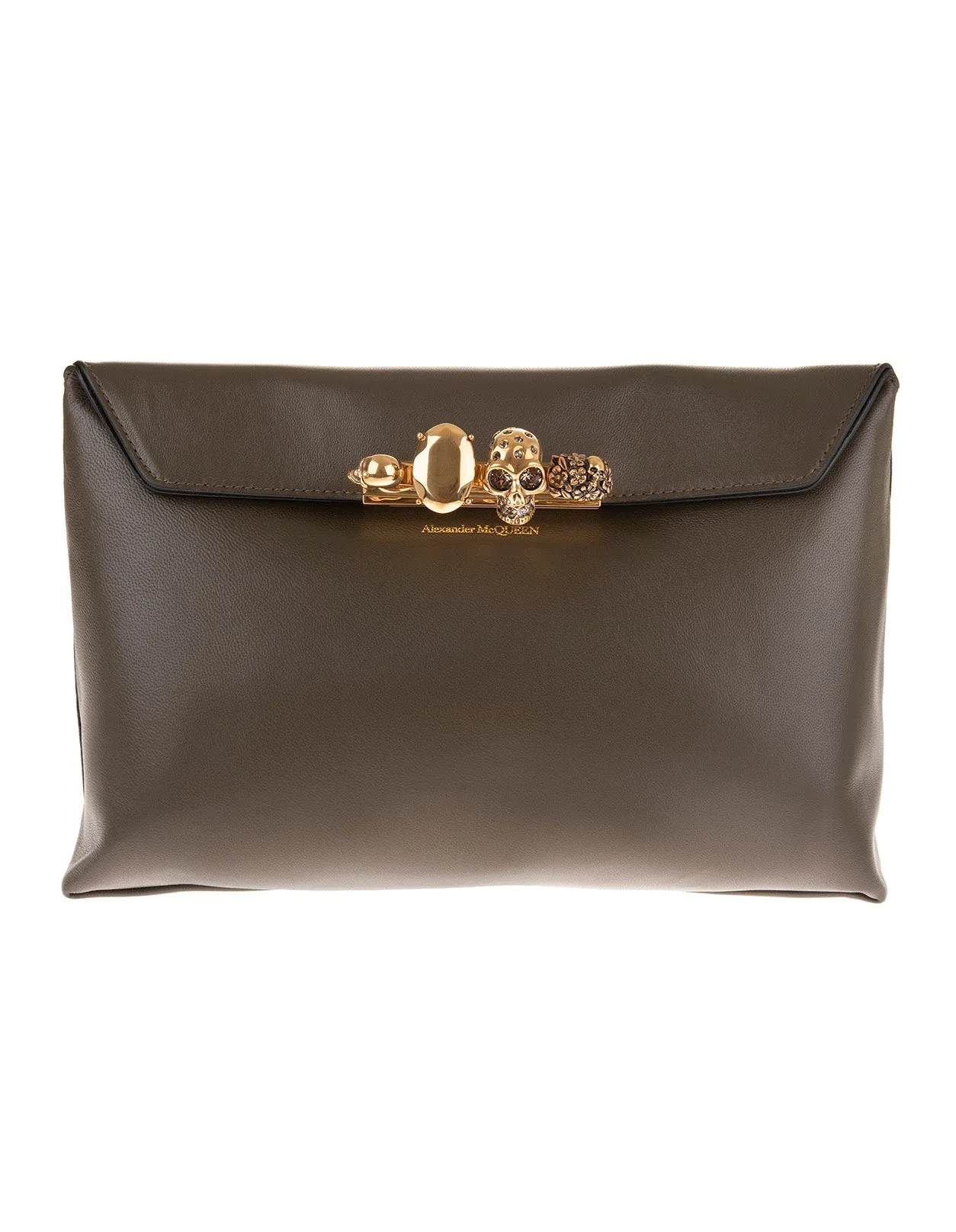 Alexander McQueen Four Ring Soft Clutch Bag