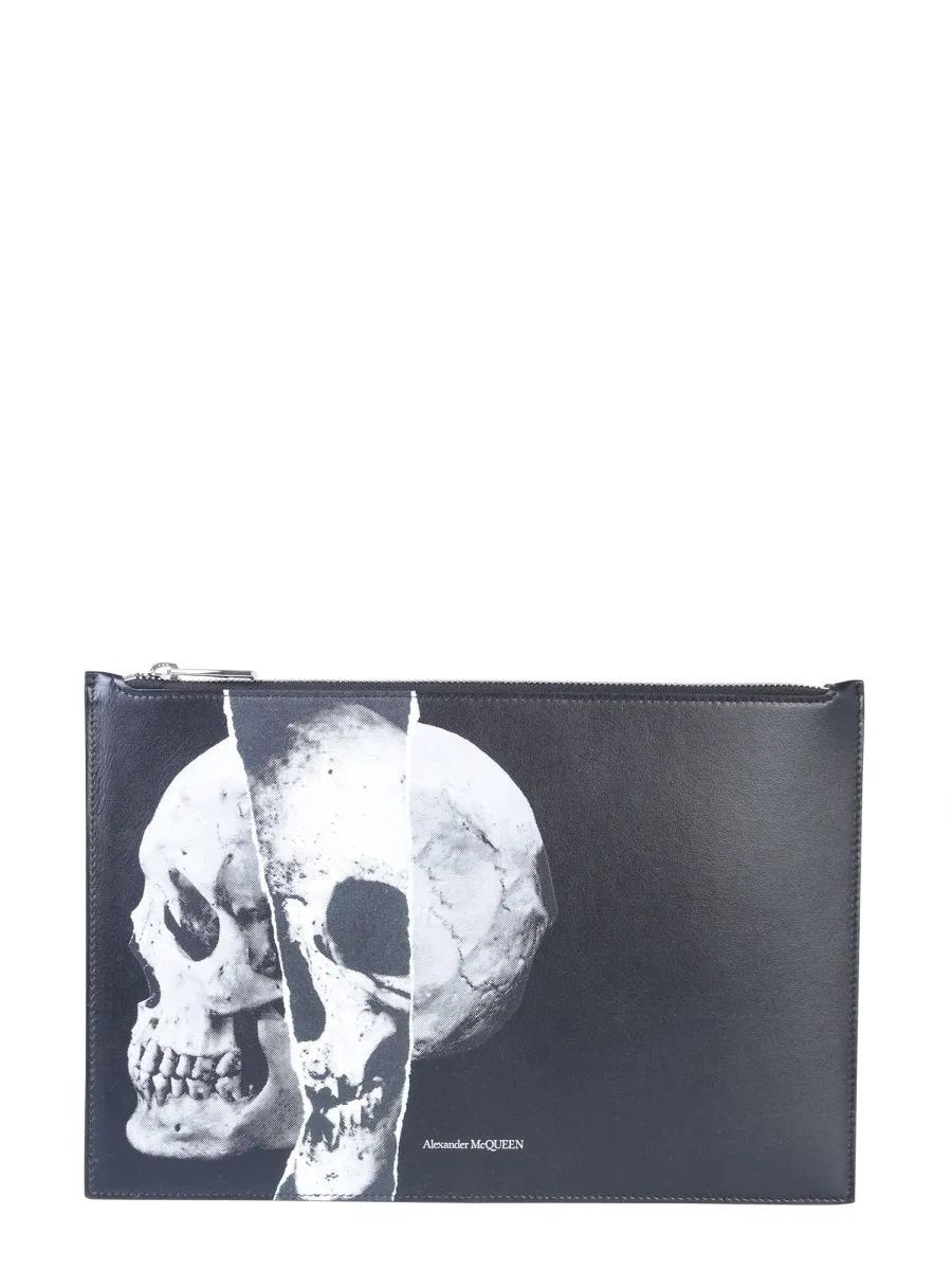 Alexander McQueen Skull Print Zipped Clutch Bag