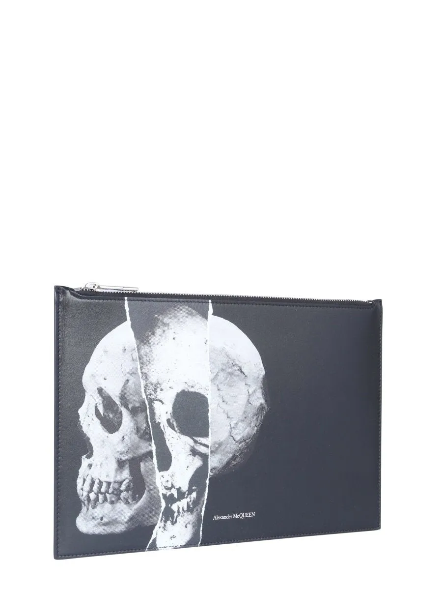 Alexander McQueen Skull Print Zipped Clutch Bag