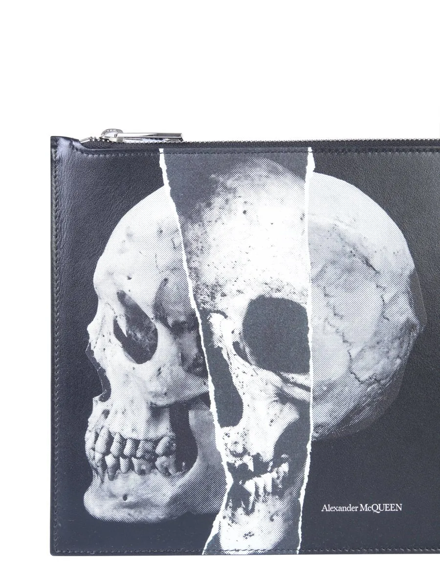 Alexander McQueen Skull Print Zipped Clutch Bag