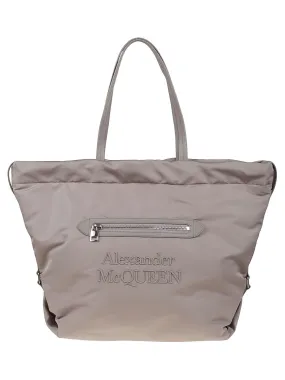 Alexander McQueen The Bundle Logo Embroidered Tote Bag