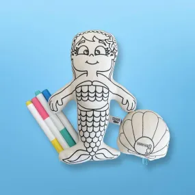 Arts and Crafts | Mermaid with Mini Shell Backpack Coloring Doll | Kiboo Kids