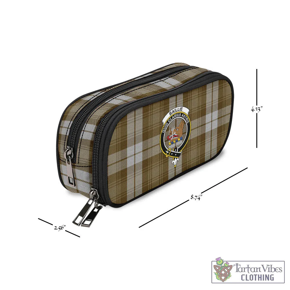 Baillie Dress Tartan Pen and Pencil Case with Family Crest