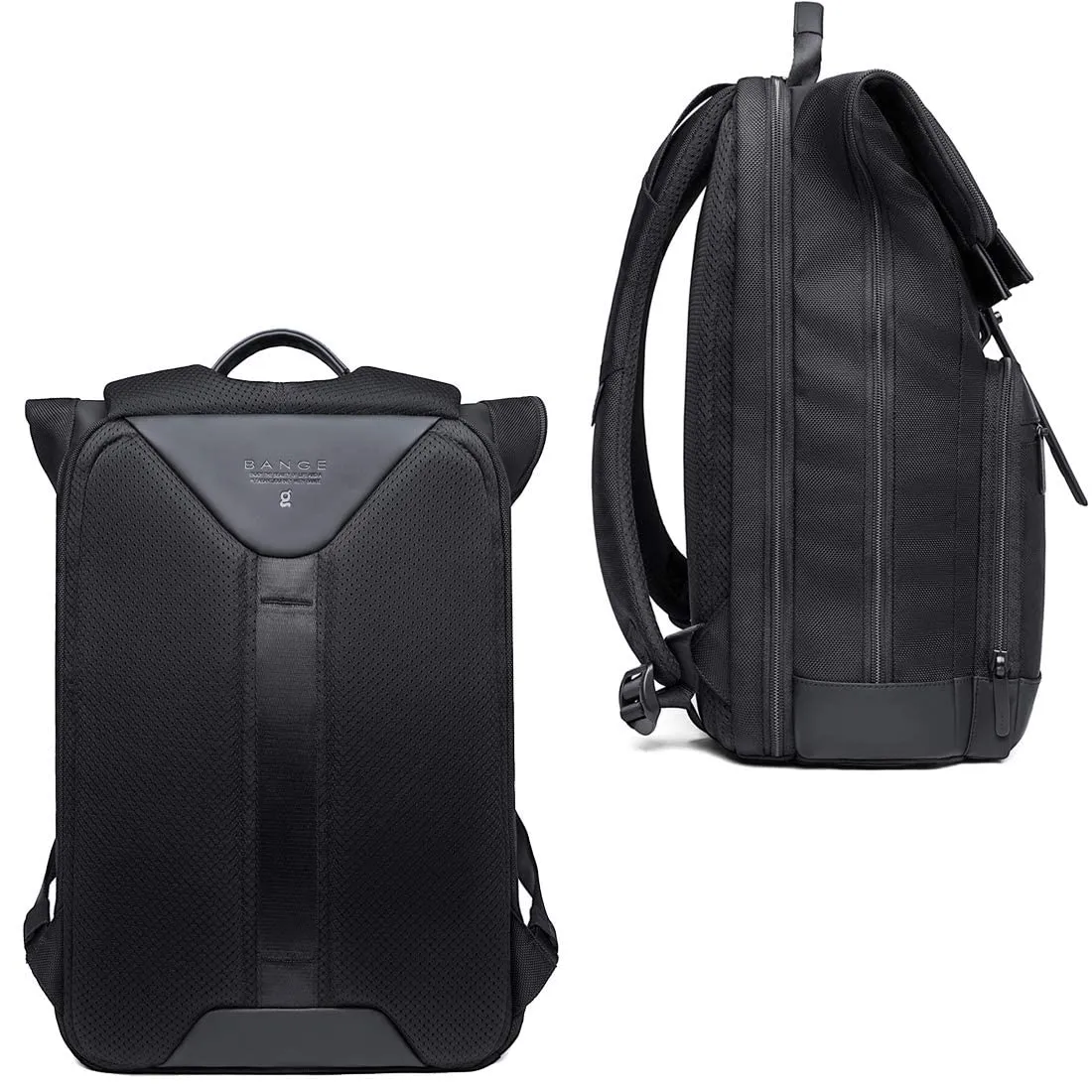 BANGE Water Resistant 30 L Polyester Anti theft Foldable Business Travel 15.6 inch Laptop Backpack (Black)