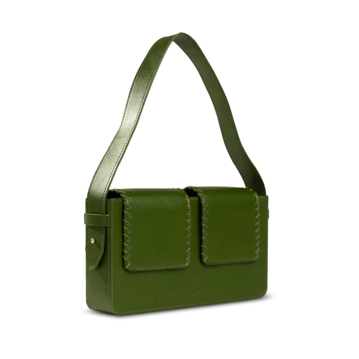 Basta- Double Flap Vegan Cactus Leather Shoulder Bag