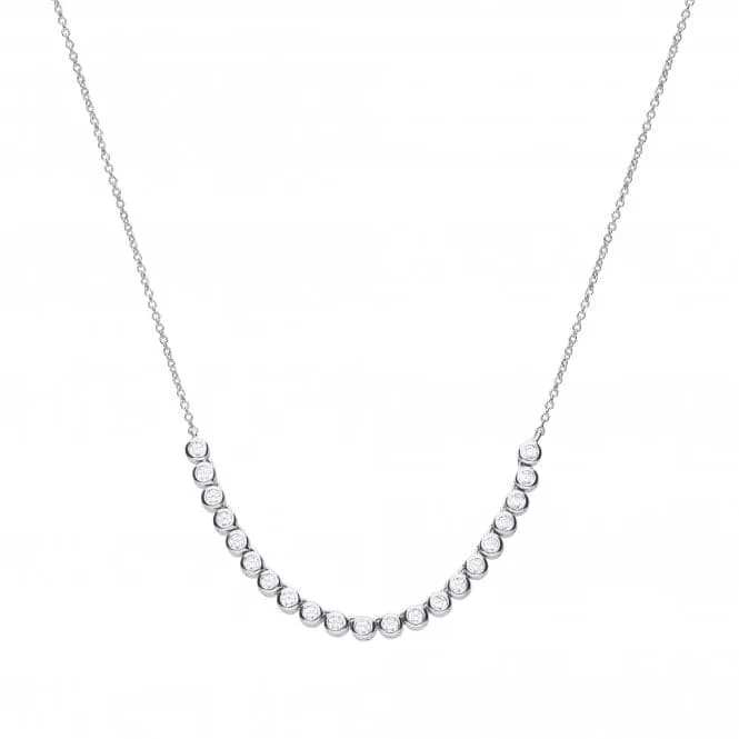 Bezel Set Half Tennis Necklace N4399