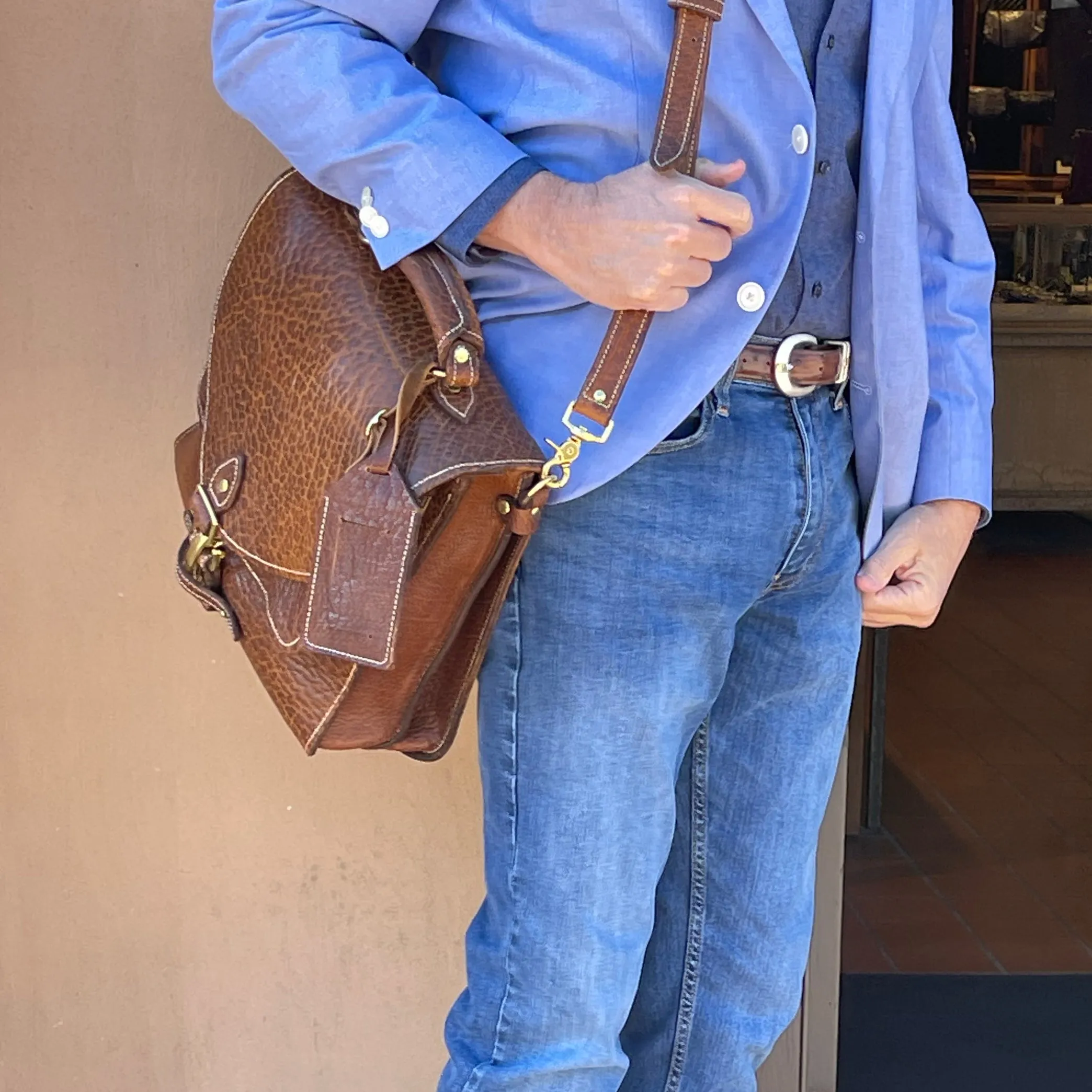 Billy Sunday Yellowstone Bison Leather Messenger Bag