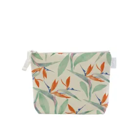 Bird of Paradise Watercolor Cosmetic Bag, Small