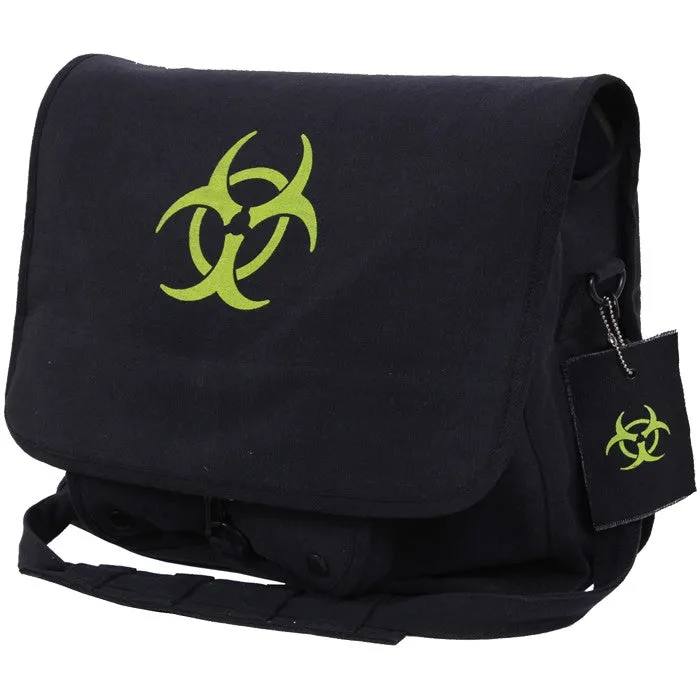 Black - Biohazard Vintage Canvas Messenger Bag