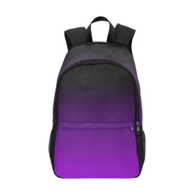 Black Purple Backpack, Ombre Gradient Tie dye Men Women Kids Gift Him Her School College Waterproof Side Mesh Pockets Aesthetic Bag