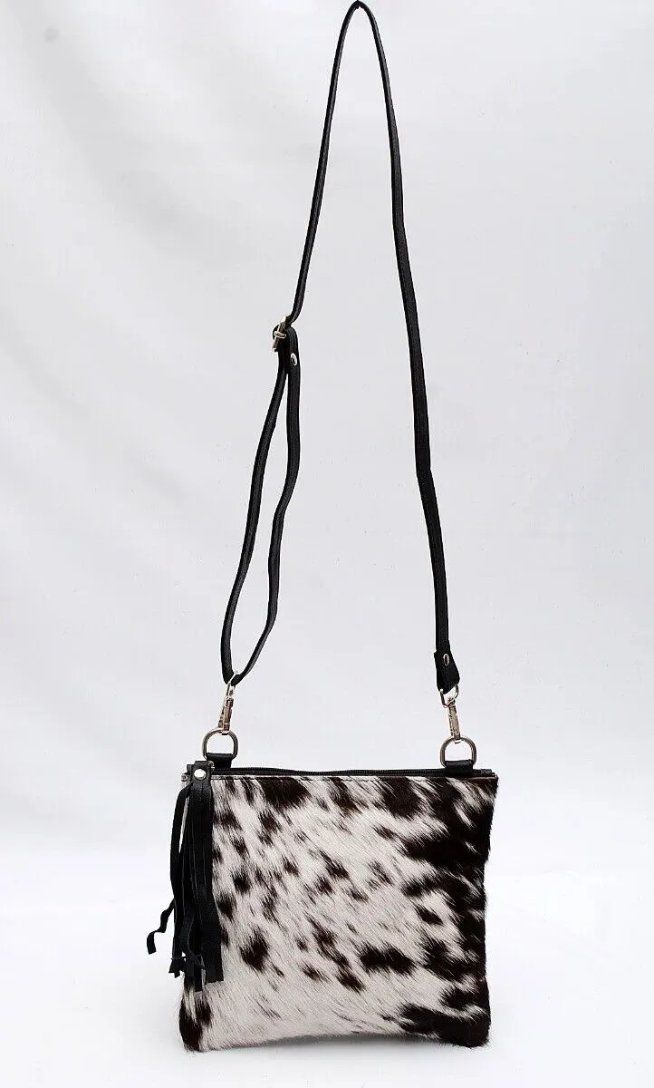 Black White Cowhide Crossbody handbag