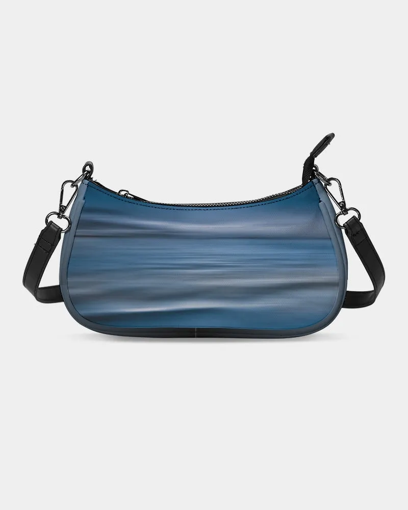 Blue Waves Dual Shoulder & Wristlet Canvas Pouch