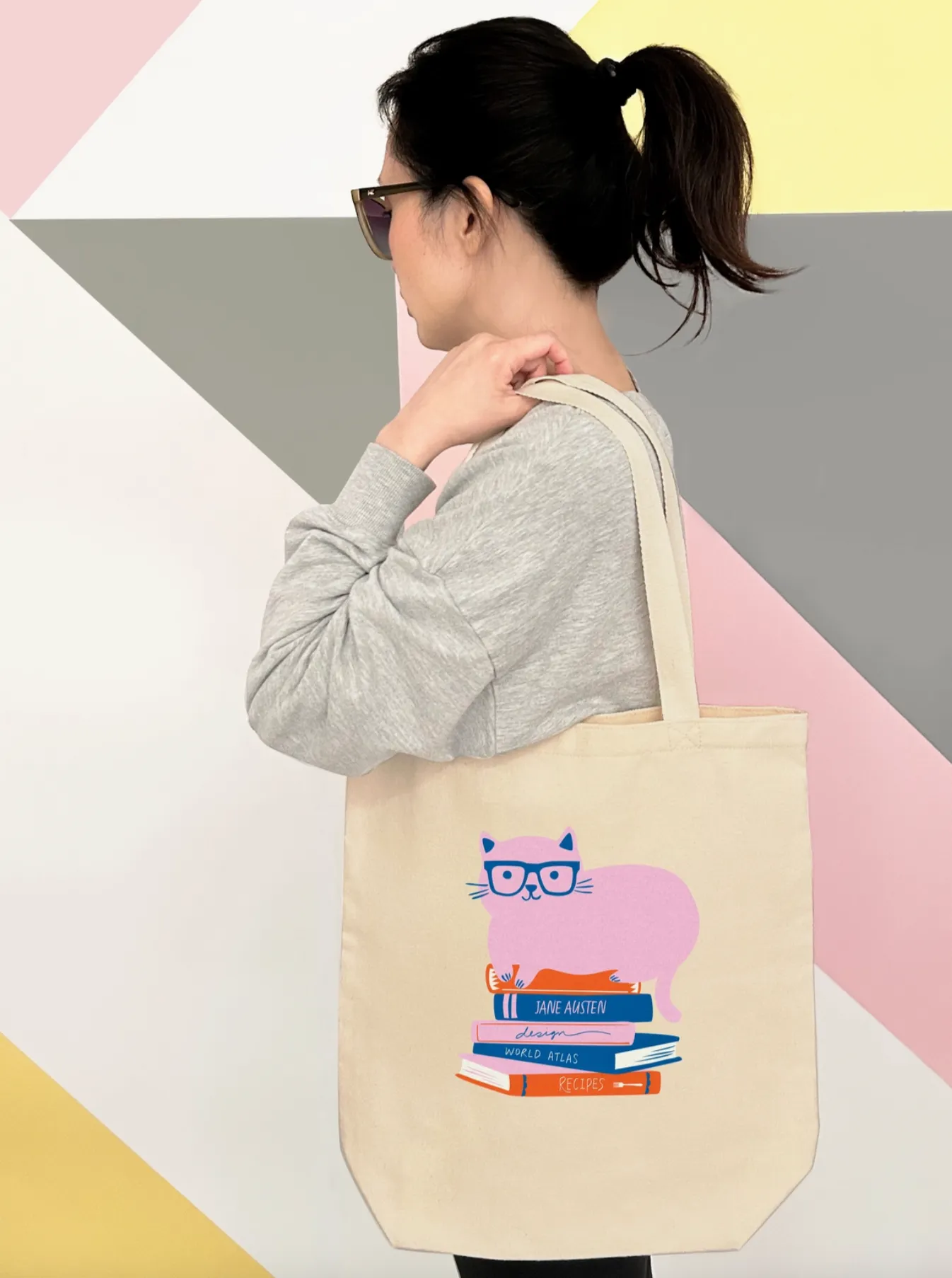 Bookish Cat Tote Bag