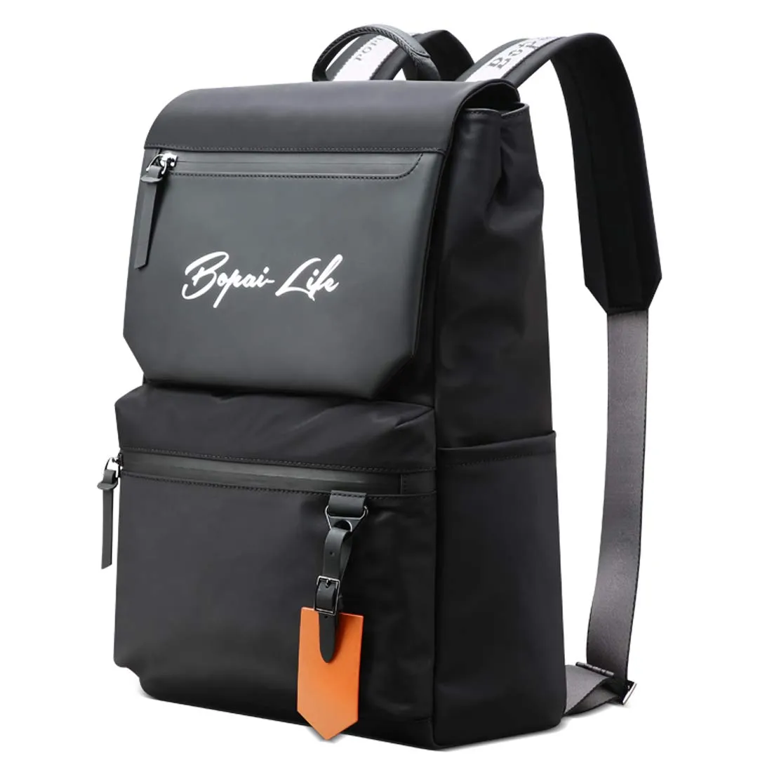 BOPAI Anti Theft Nylon Travel Laptop Backpack (Black)