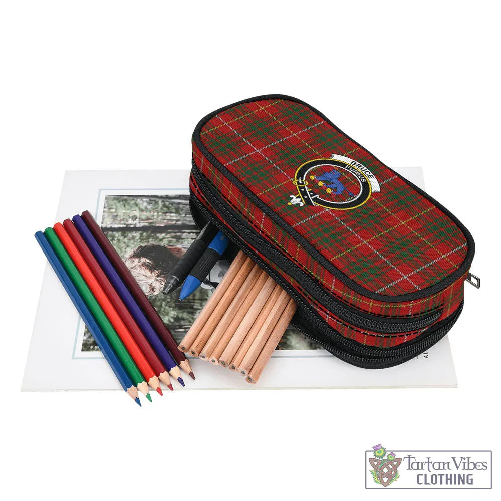 Bruce Tartan Pen and Pencil Case with Family Crest