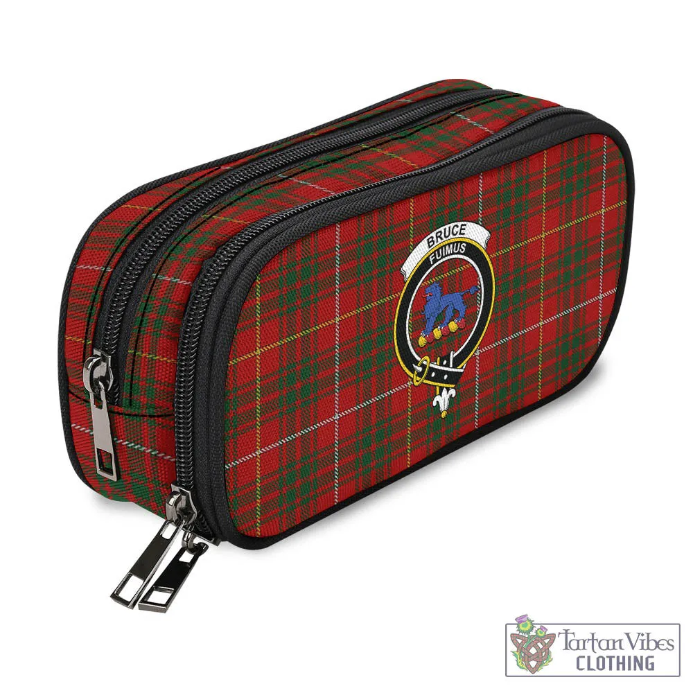 Bruce Tartan Pen and Pencil Case with Family Crest