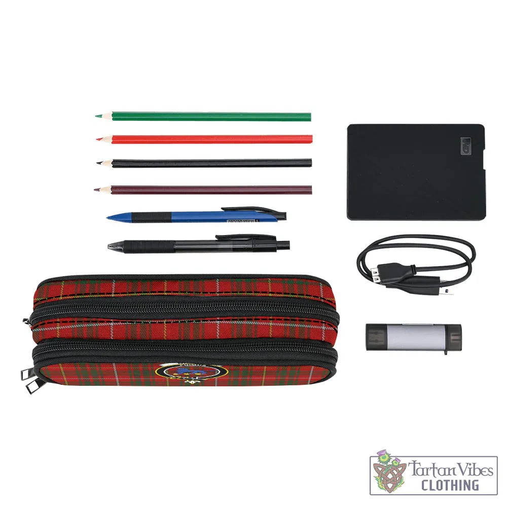 Bruce Tartan Pen and Pencil Case with Family Crest