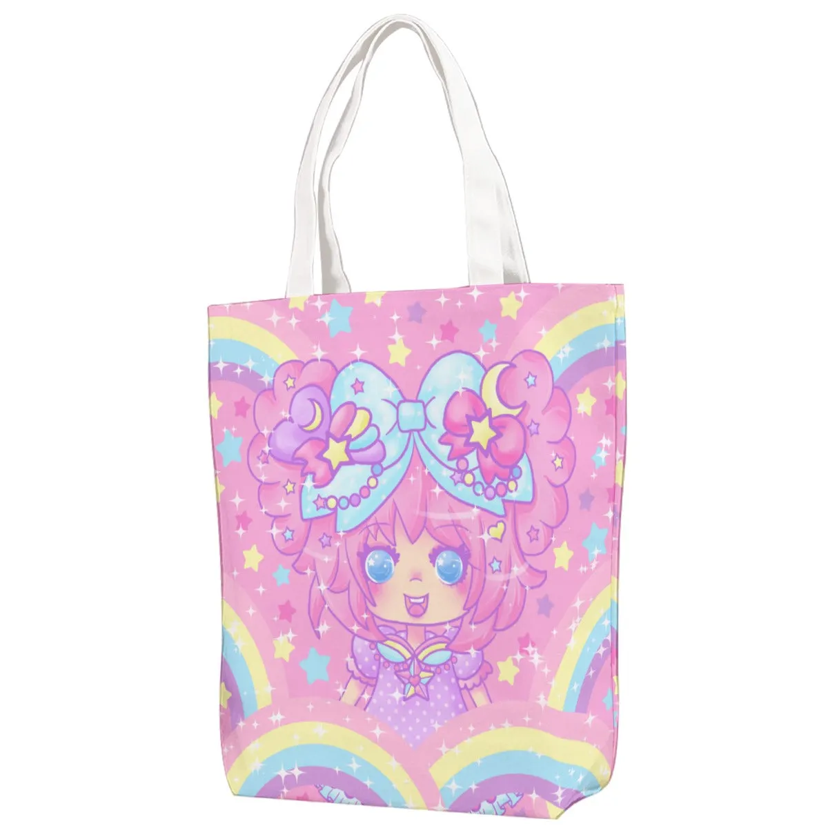 Bubbles Rainbow Land Canvas Tote Bag