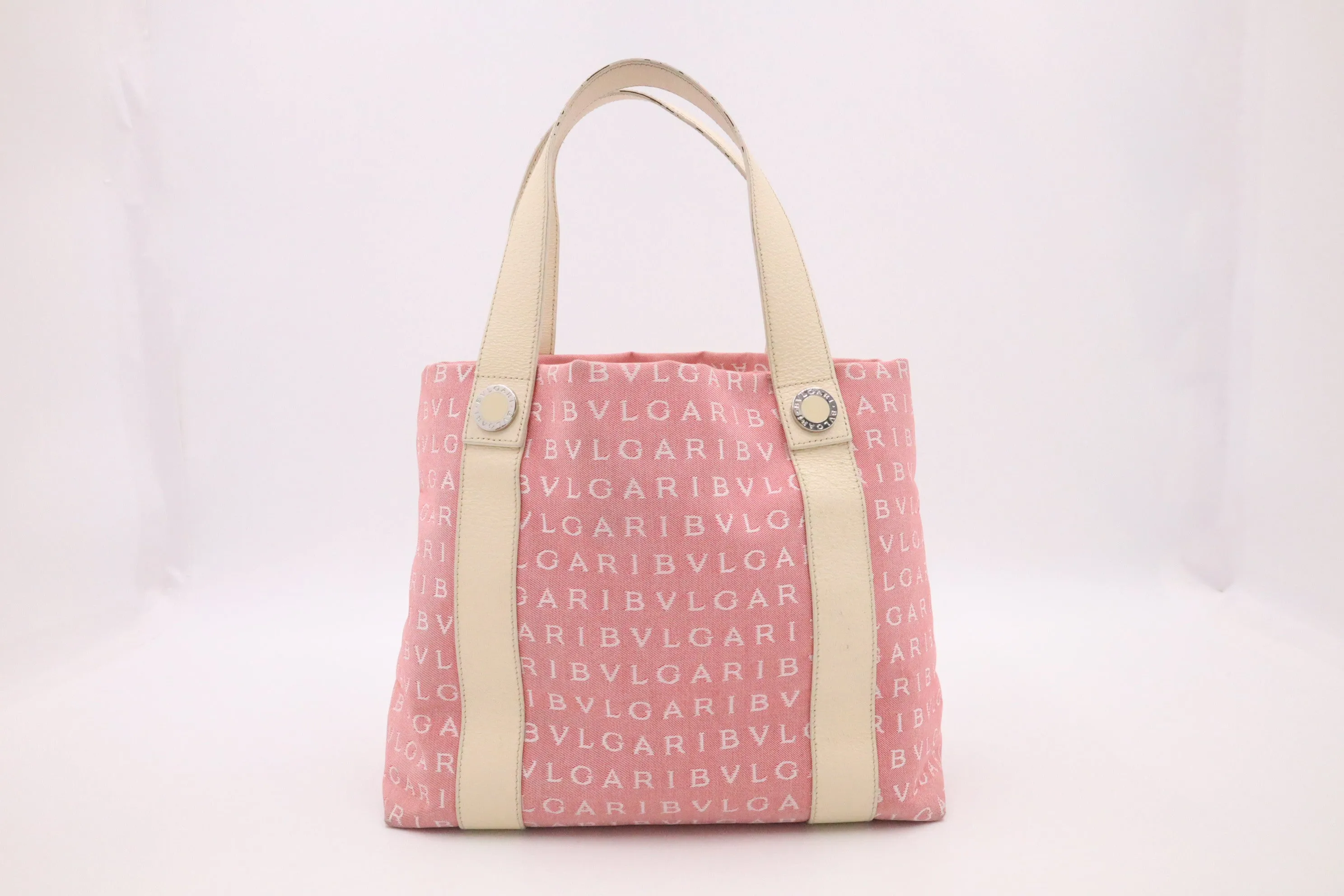 Bvlgari Tote in Pink Canvas