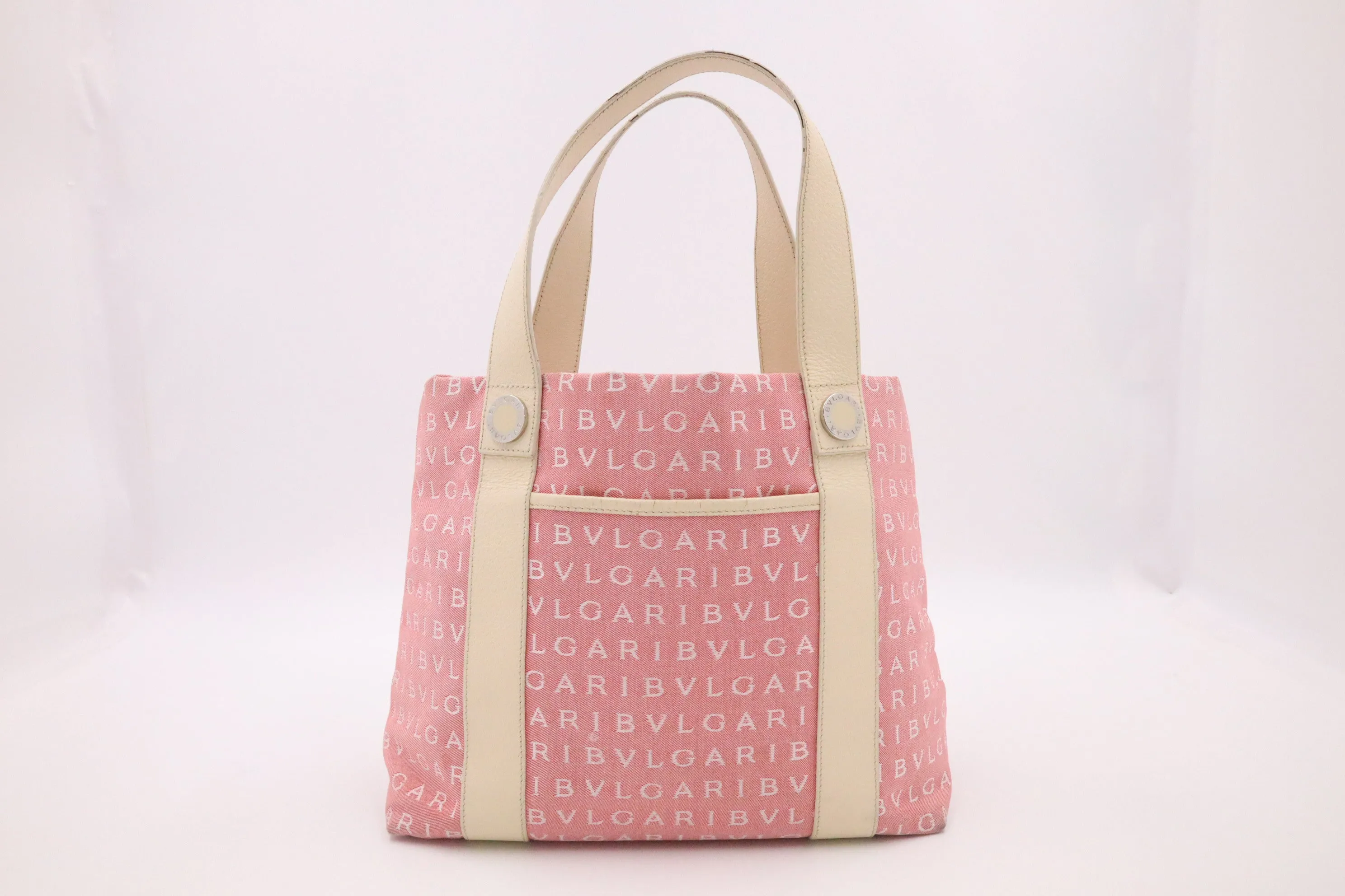 Bvlgari Tote in Pink Canvas