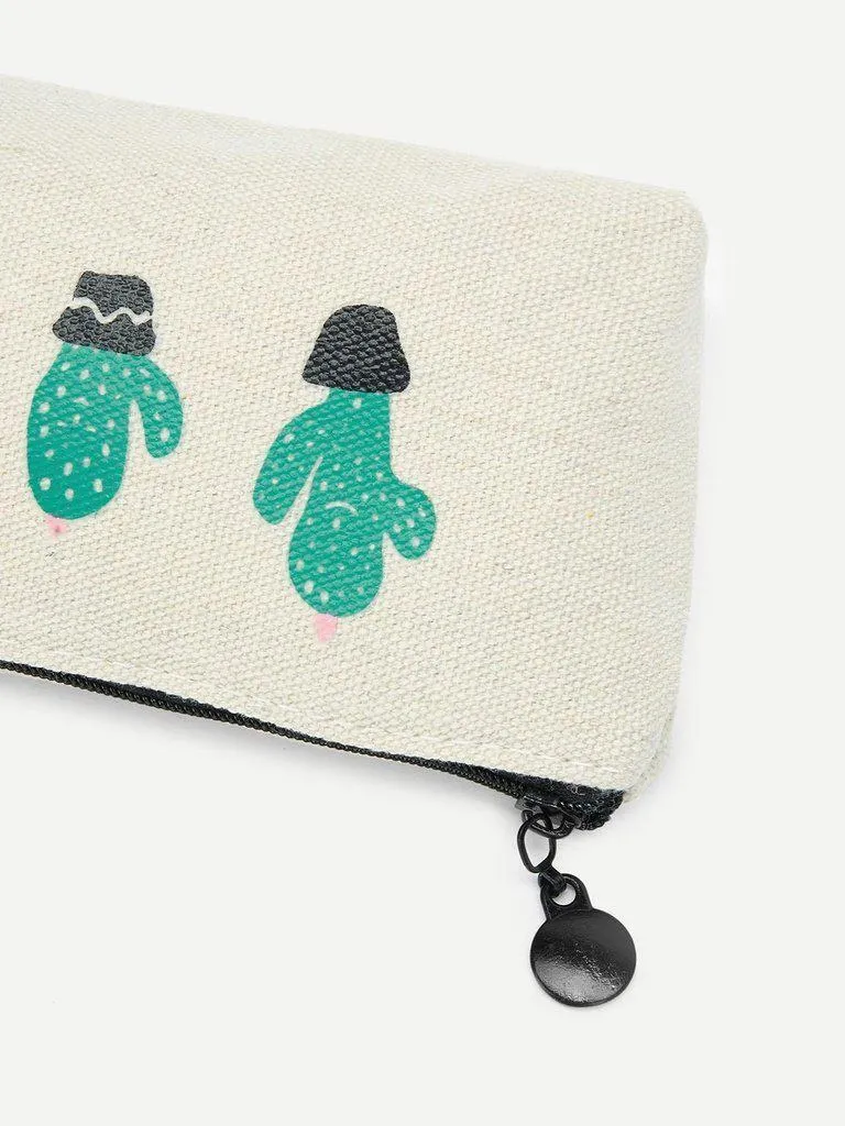 Cactus Print Pencil Case