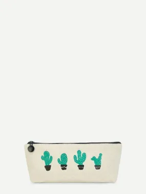 Cactus Print Pencil Case