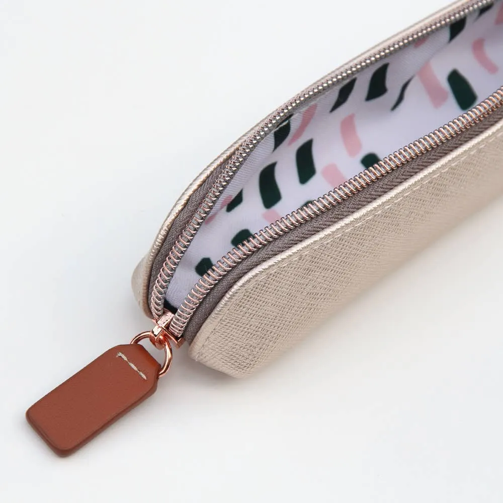 Caroline Gardner - Rose Gold Faux Leather Long Toy/Stash Pouch