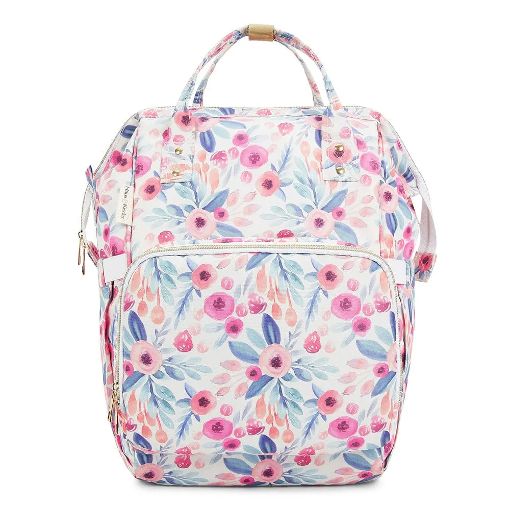 Chic Diaper Bag Backpack for New Parents (Capacity - 20L) , Bold Floral