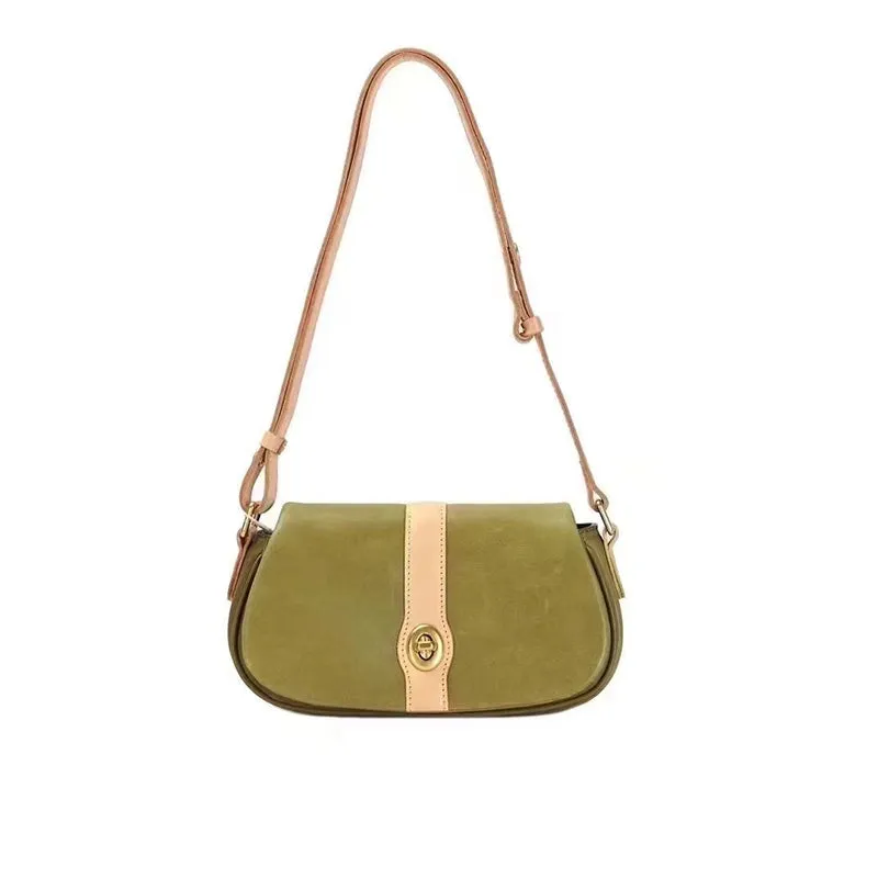 Chic Vegetable Tanned Leather Shoulder Bags Women's Underam Bag