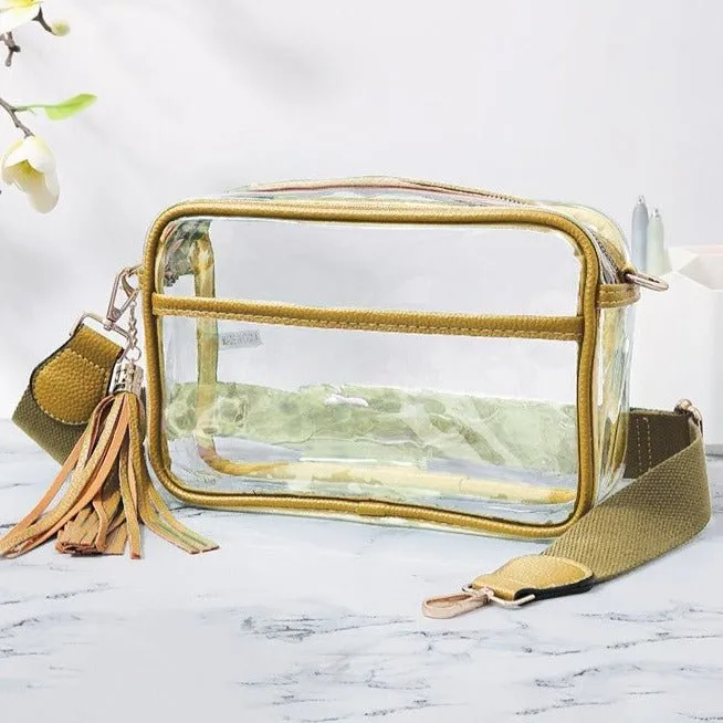 Clear & Gold Cross Body Camera Bag