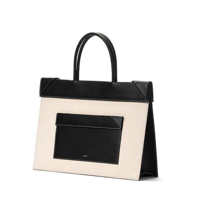 Click Tote Canvas & Leather Cross Body Bag - Black