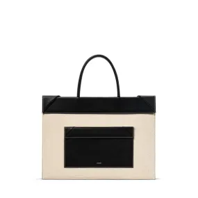 Click Tote Canvas & Leather Cross Body Bag - Black