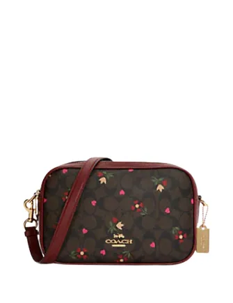 Coach Jes Crossbody In Signature Canvas With Heart Petal Print