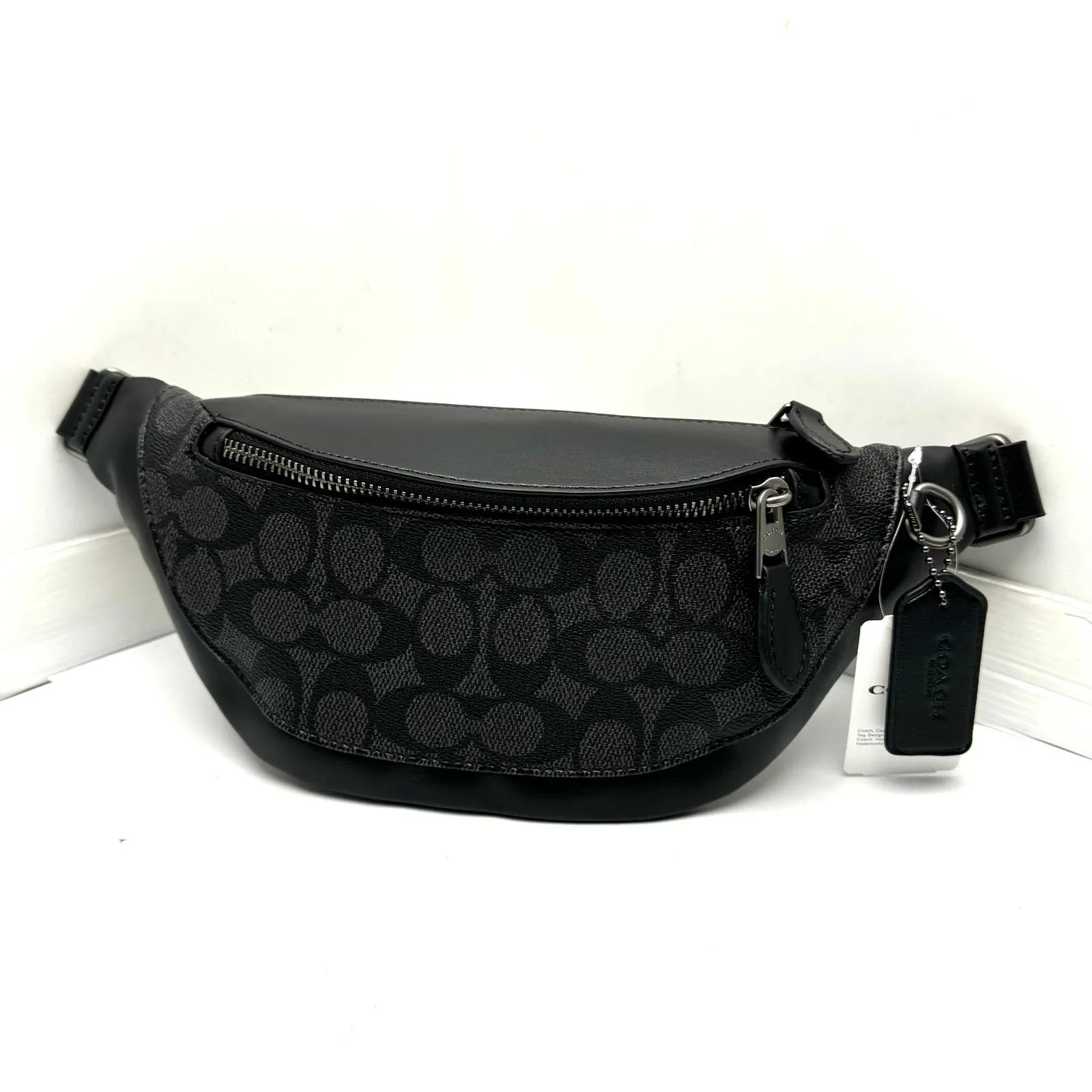 Coach Warren Mini Belt Bag In Signature Canvas Charcoal