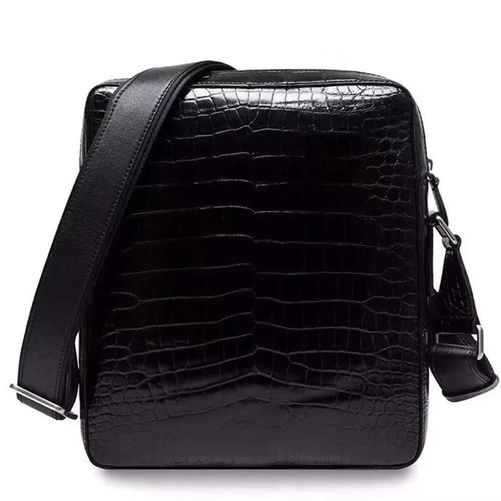 Crocodile Leather Men's Shoulder Bag Messenger Crossbody Bags