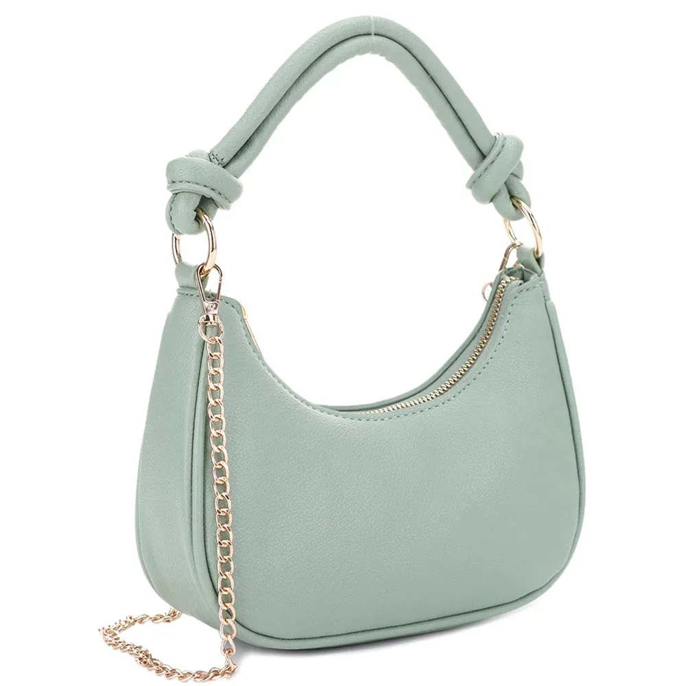 Curved Zipper Shoulder Crossbody Bag