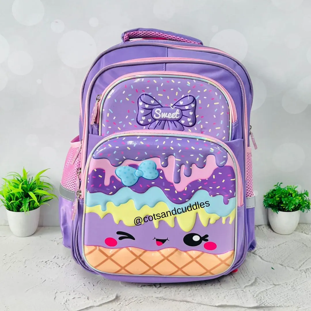 Cute Design 2 Pocket Hardshell Backpack For Kids