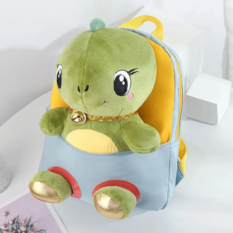 Cute Dino Theme Soft Plush Backpack for Kids