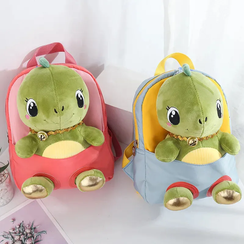 Cute Dino Theme Soft Plush Backpack for Kids