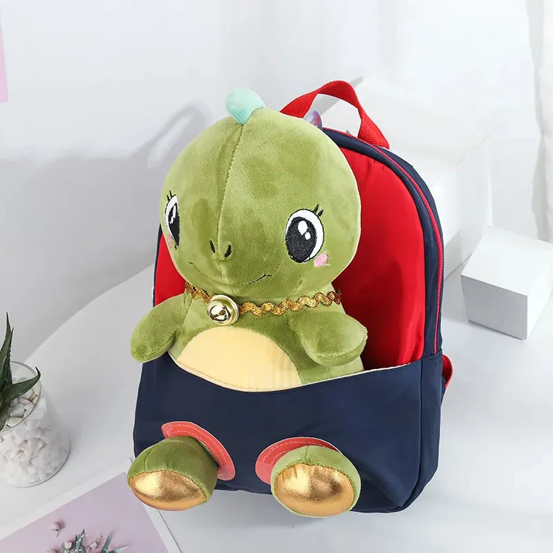 Cute Dino Theme Soft Plush Backpack for Kids