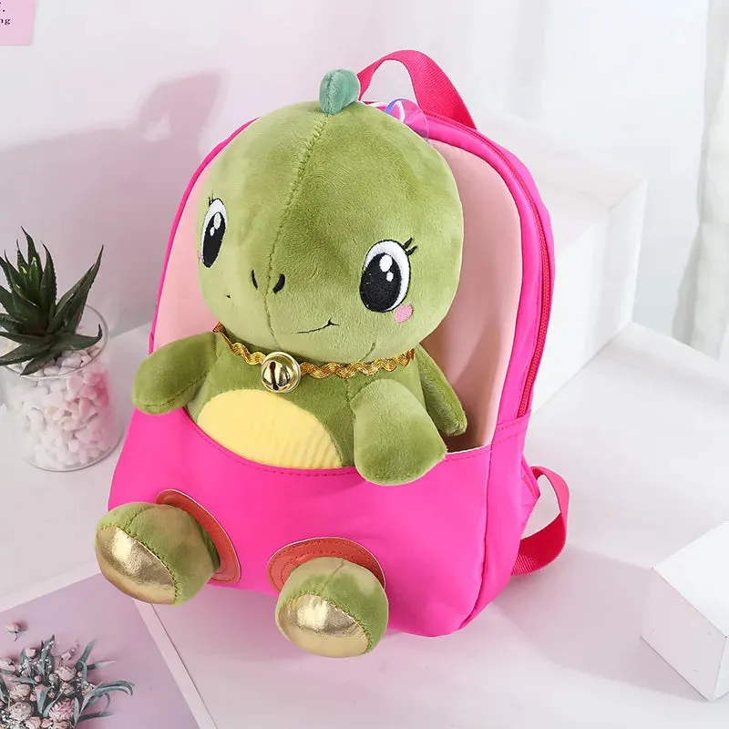 Cute Dino Theme Soft Plush Backpack for Kids