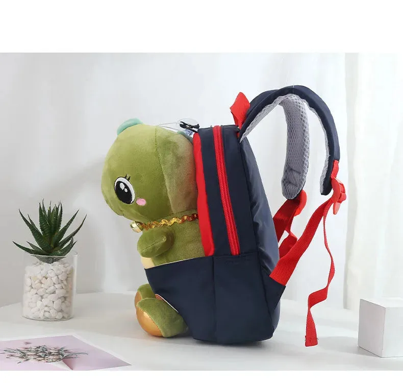 Cute Dino Theme Soft Plush Backpack for Kids